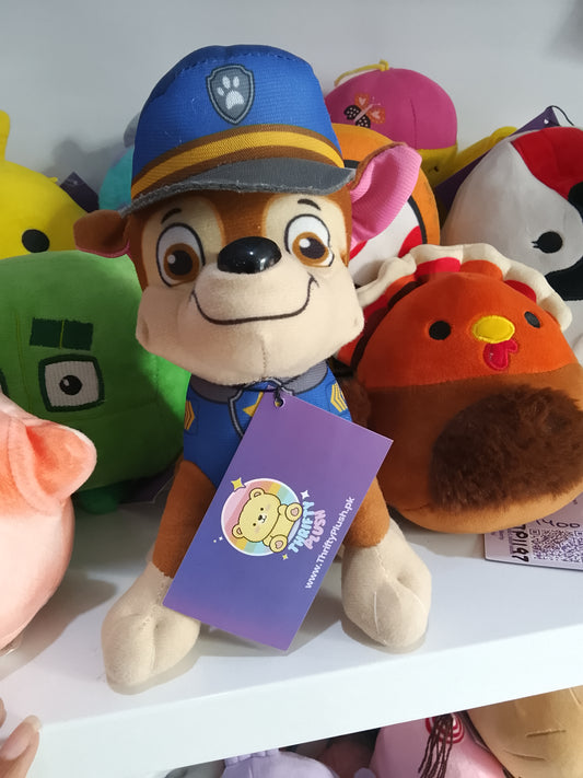 Paw Patrol Chase plush character.