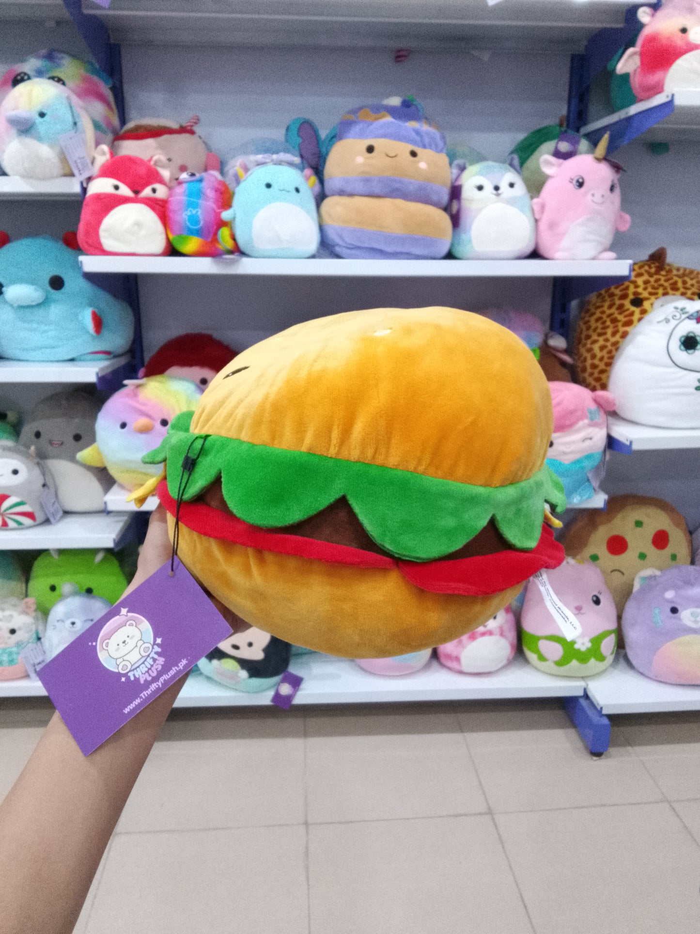Squishmallow  Cheeseburger Plush Toy.