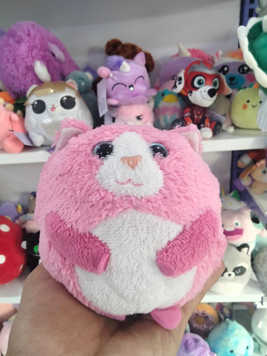 Ty Beanie Ballz "Tumbles" pink cat plush
