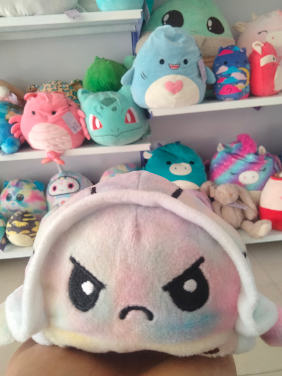 Reversible turtle plush toy,