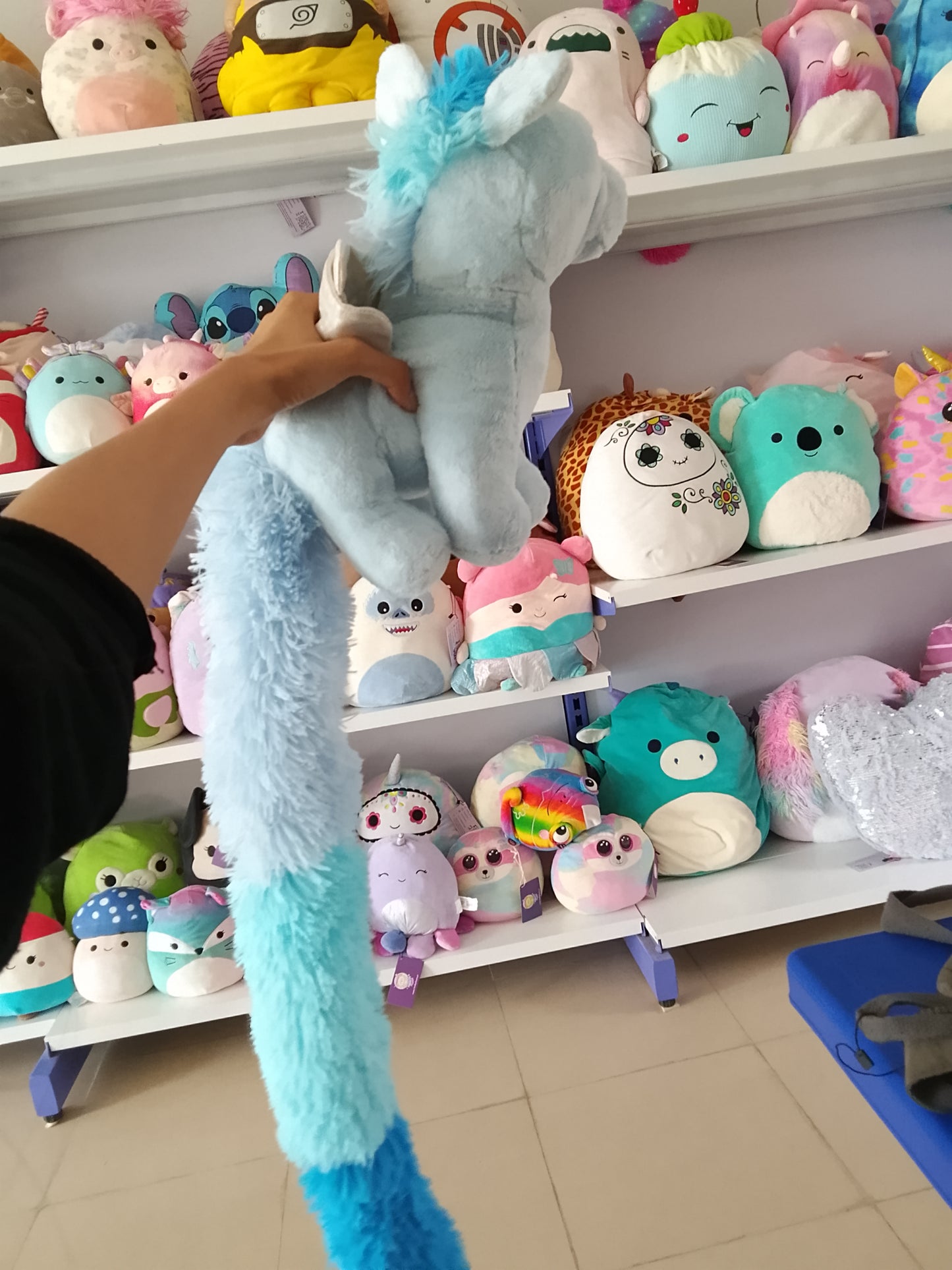 DolliBu Blue Unicorn Plush Toy.